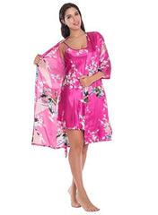Fashion Women's Summer Mini Kimono Robe Lady Rayon Bath Gown Yukata Nightgown Sleepwear Sleepshirts Pijama Mujer Size M-XL