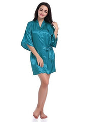 Sexy Large Size Sexy Satin Night Robe Lace Bathrobe Perfect Wedding Bride Bridesmaid Robes Dressing Gown For Women