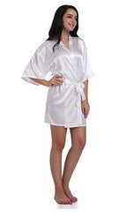 Sexy Large Size Sexy Satin Night Robe Lace Bathrobe Perfect Wedding Bride Bridesmaid Robes Dressing Gown For Women