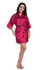 Sexy Large Size Sexy Satin Night Robe Lace Bathrobe Perfect Wedding Bride Bridesmaid Robes Dressing Gown For Women