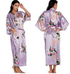 Silk Bathrobe Women Satin Kimono Robes For Women Floral Robes Bridesmaids Long Kimono Robe Bride Silk Robe Dressing Gown