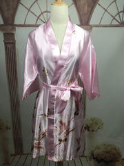 Women Silk Satin short Wedding Bride Bridesmaid Robe Kimono Robe Feminino Bath Robe Large Size Peignoir Femme Sexy Bathrobe