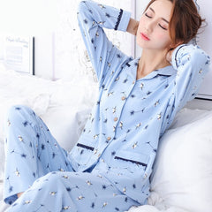 Pyjama Women Clothes Summer Womens Pajamas Sets Long-sleeved Sleepwear Suits Girl Fashion Casual Outerwear Sleepwear Night Suit