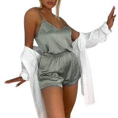 Tops and Shorts Women's Silk Pajama