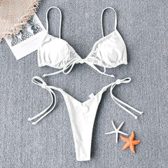 Sexy Micro Bikini 2021 Women Swimsuit Bandage Bikini Set Swimwear Female Halter Top Brazilian Bathing Suit Bather Biquini