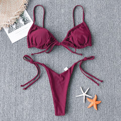 Sexy Micro Bikini 2021 Women Swimsuit Bandage Bikini Set Swimwear Female Halter Top Brazilian Bathing Suit Bather Biquini