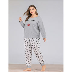 Plus Size Pajama Sets Women Summer Sleepwear Cotton Cute Cartoon Short Sleeve Two Piece Set Homewear Sexy Pjs Lounge Nightwear