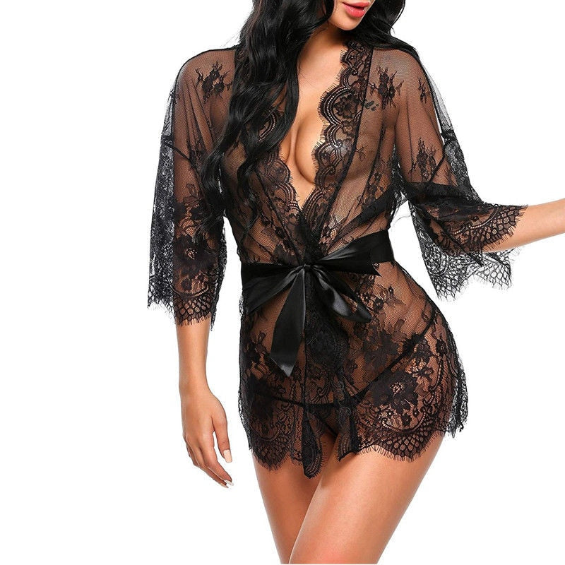 Sexy Nightwear Lingerie Sleepwear Women Sexy Lingerie Hot Erotic Baby Doll  Perspective Lace Lady Sexy Pajamas Bare Breast Porn From Luote, $10.96
