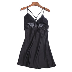 Summer Sexy Night Dress Lace Nightgow Women's New Lingerie Backless Lace V-neck Nightwear Silk Nightdress Homewear